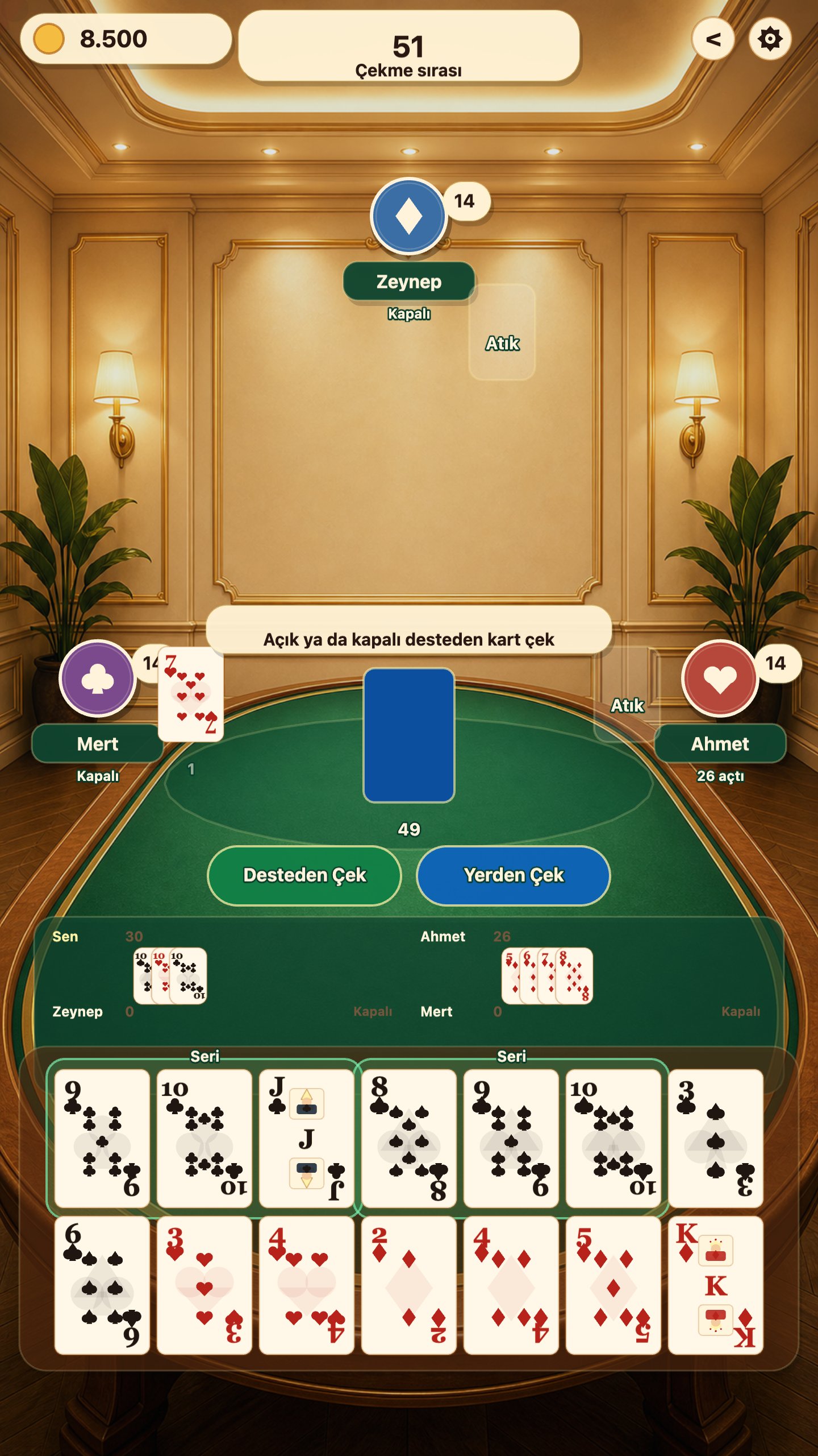 Royal Batak Plus 51 gerçek oyun içi ekranı