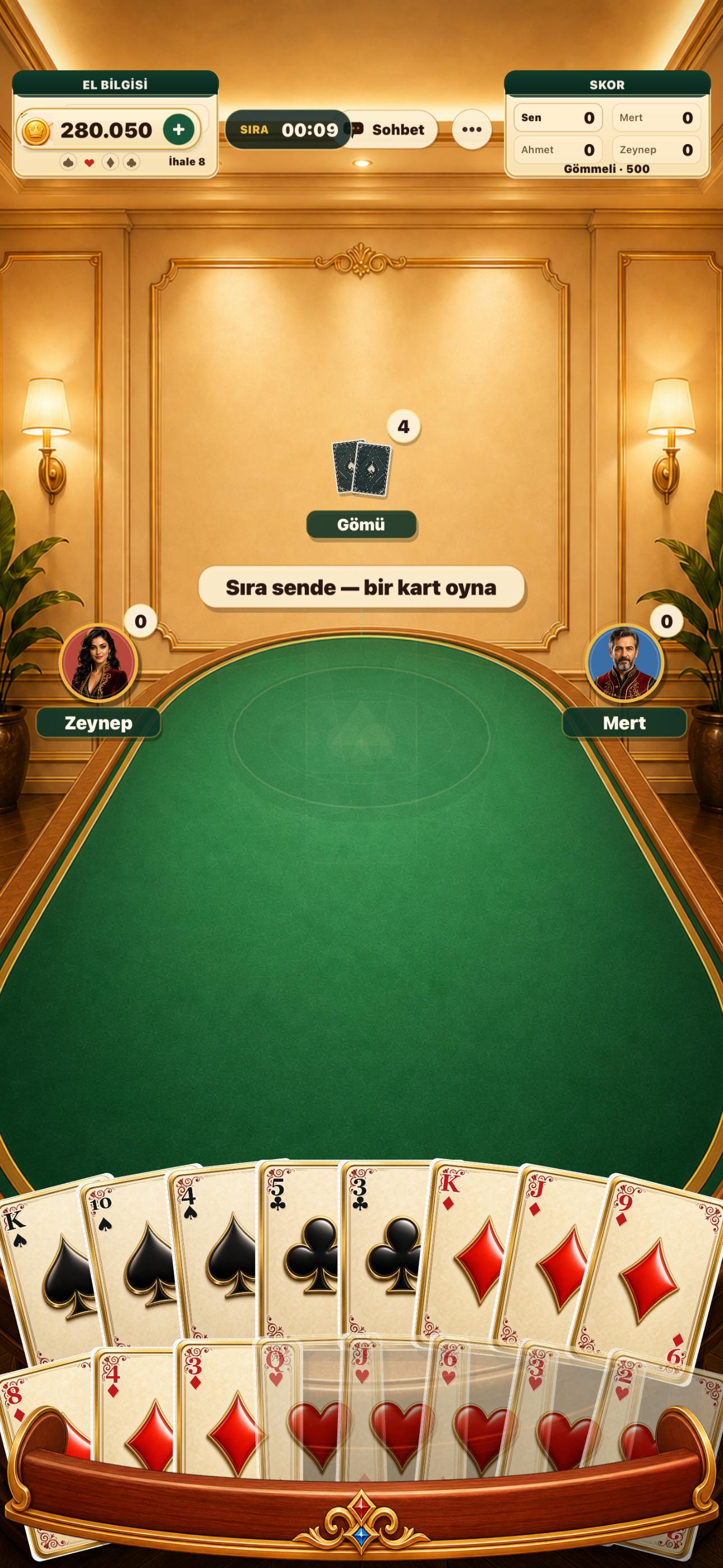 Royal Batak Plus gerçek oyun içi ekran görüntüsü